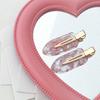2Pcs Korean Style Hair Styling Tool Simple Pink Seamless Hair Clip For Women Sweet Fresh Bangs Clip Duckbill Clips Hairpins