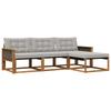 Outdoor Sofa Set with Cushions 4 Pcs Natural and Light Grey