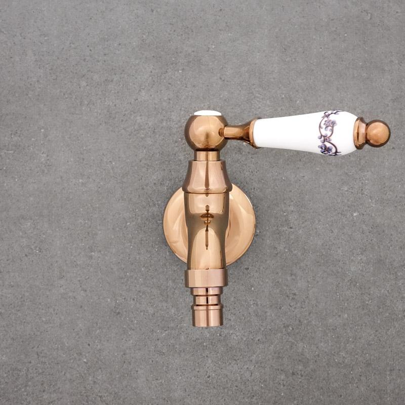 Rose gold garden hose tap COPPER long