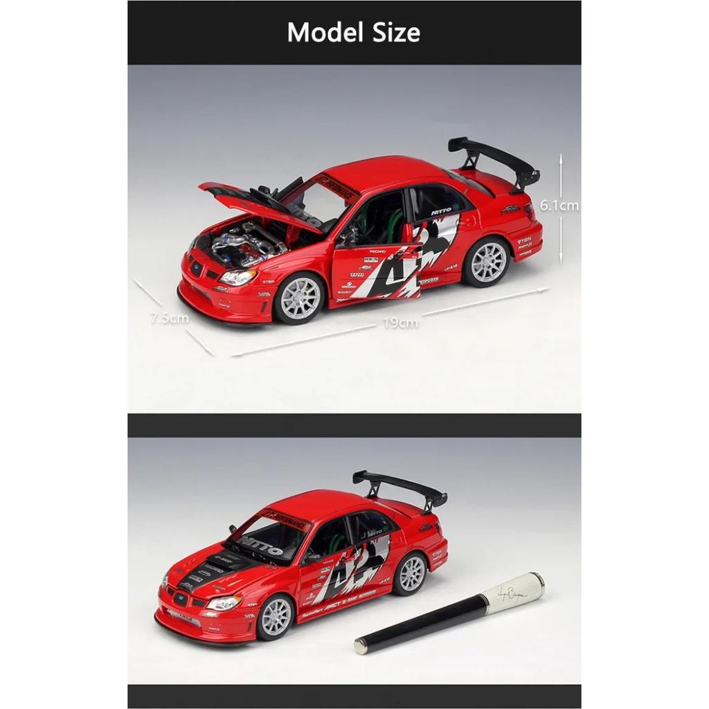 Welly 1/24 Subaru Impreza APR Alloy Track Racing Car Model Diecast Metal Sports Car Vehicles Model High Simulation Kids Toy Gift