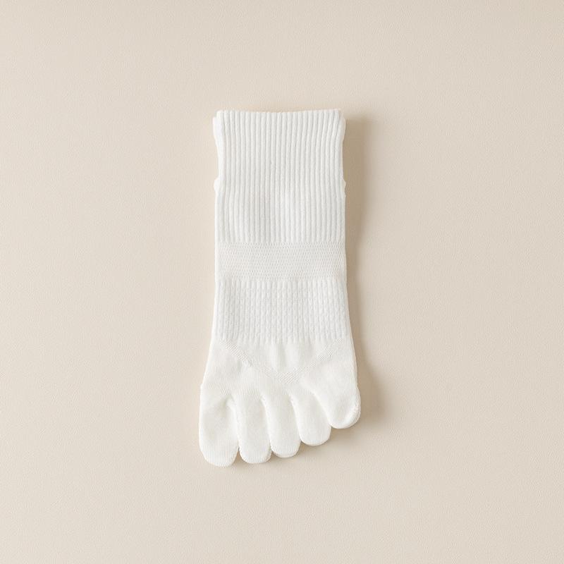 

100 Cotton Five-Finger Socks Men S Pure Cotton Spring And Summer Thin Sports Short Tube Socks Sub-Toe Socks Mesh Breathable Antibacterial Boat Socks One size fits all белый