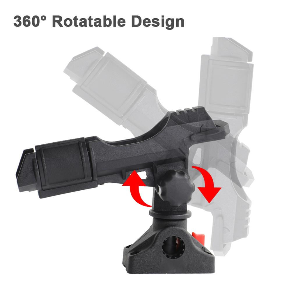 Fishing Rod Bracket 360 Degrees  Rotatable Angle Adjustable Fishing Rod Holder for Kayaks Canoes