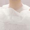 Off-Shoulder Puffärmel Prinzessinnenkleid - Formelles Netz-Kleid für Mädchen für Klavieraufführungen