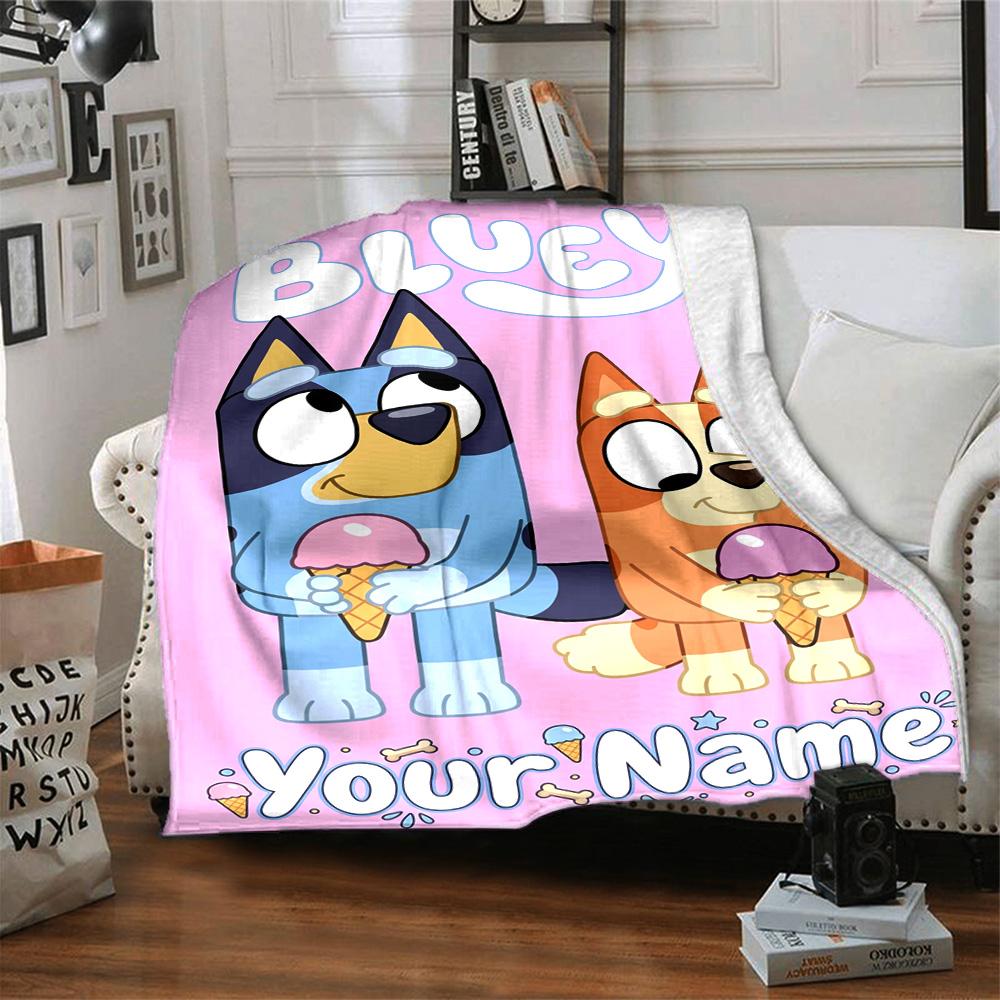 Bluey Personalized Name Blanket Throw Personalized Blanket Durable Comfort Perfect for Home Decor Sofa Bedding Picnics for All Occasions