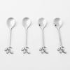 Leaf Design Stainless Steel Teaspoon 4-piece Set