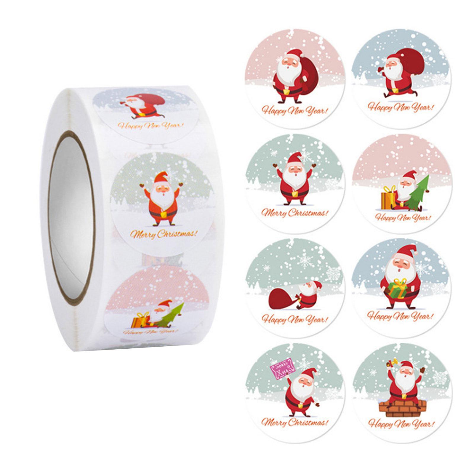 

500 шт./рулон Наклейки «Счастливого Рождества» Круглые Самоклеящиеся Рождественской Тематики Этикетки-Пломбы для DIY Подарков, Выпечки, Упаковки, Конвертов 51