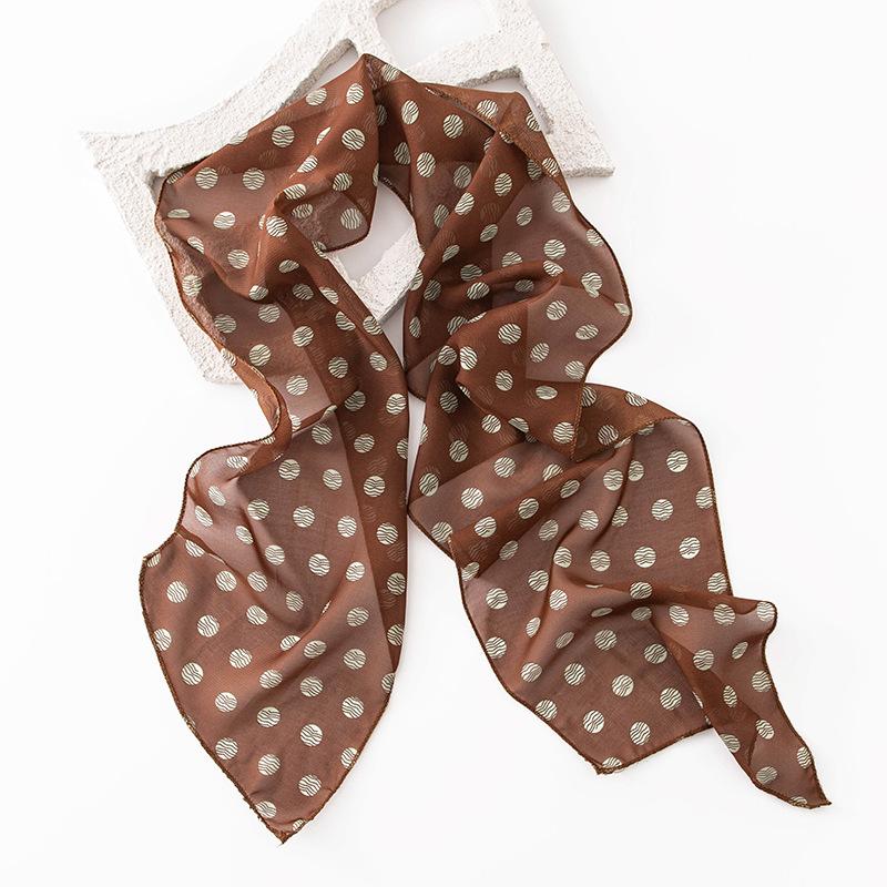 

Атмосфера, темперамент, черный шарф из искусственного шелка в горошек, длинная лента, тонкая полоска, небольшой шарф из искусственного шелка, шея, женщина высокого класса 19*150cm