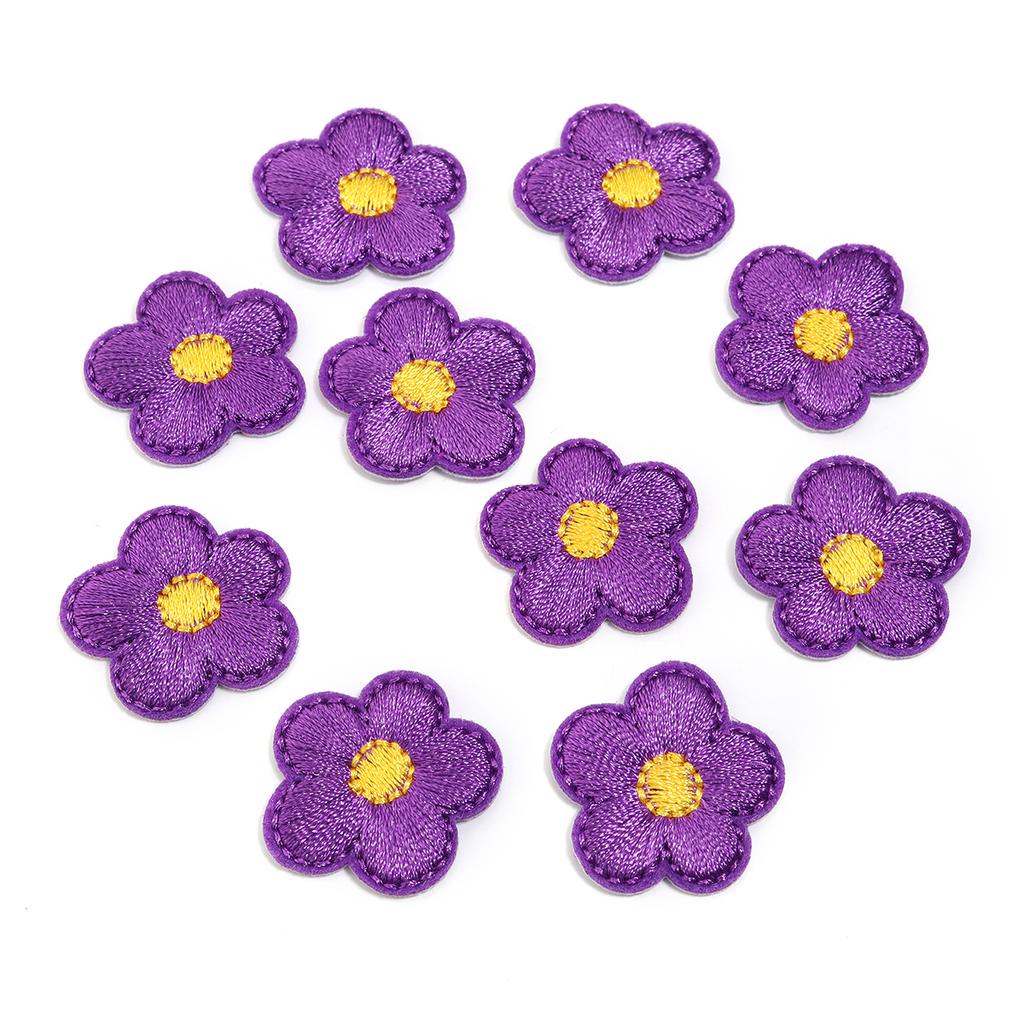 10Pcs Mini Flower Appliques Colorful Embroidery Cloth Patches Sticker DIY Crafts Clothing Headwear Dress Bags Sewing Accessories