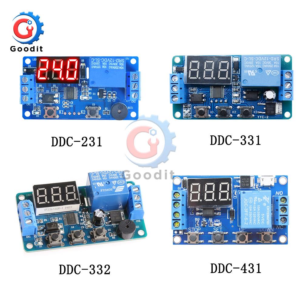 DC 12V Time Relay LED Display Automation Cycle Delay Timer Control Off Switch Delay Voltage Protection Relay module Relays 5