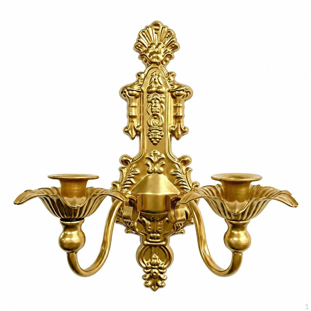 Iron Wall Candle Holder, Minimalist Vintage Design Gold Candlestick, Metal