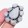 Natural Moonstone Gemstone 925 Sterling Silver Jewelry Ring Size 8.5 M4t46