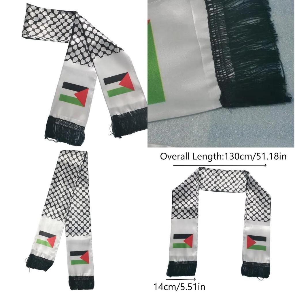 Stylish Palestinian Flag Scarf 14*130cm Length High-quality Polyester