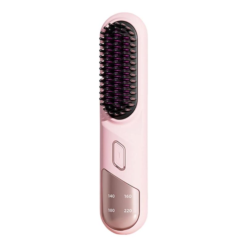 Small Travel Friendly Straightening Brush With MCH Ceramic Heating Technology And USB C Charging
