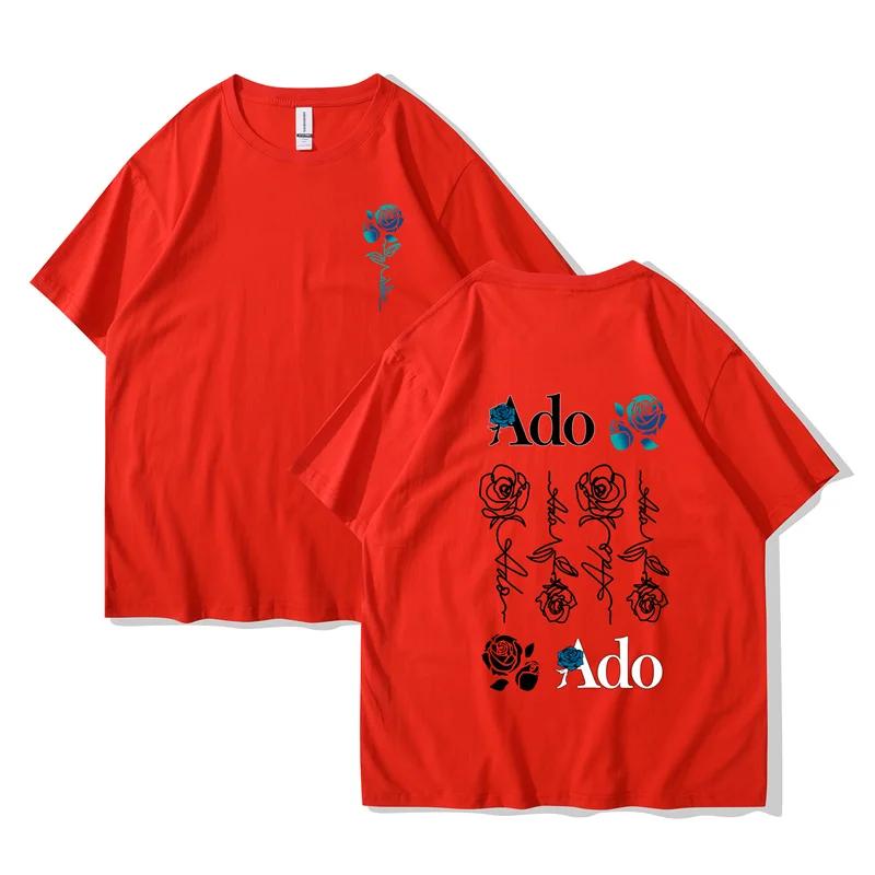 Ado Blue Rose T-Shirts Wish World Tour Merch Tee Damenmode Lässig Harajuku Kurzarm