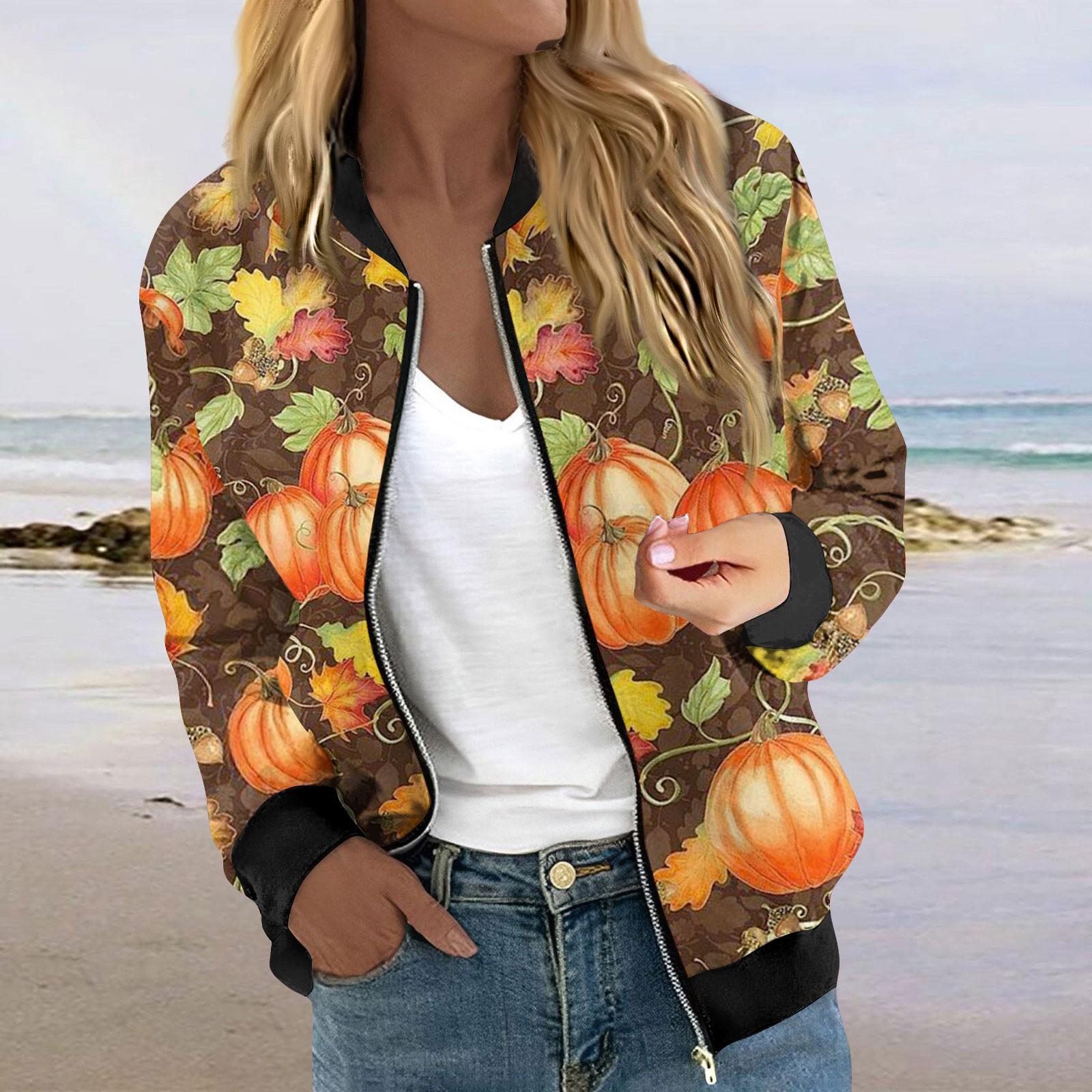 

Жіночі куртки з довгими рукавами, легкі, укорочені модні верхній одяг із принтом, повсякденні стьобані куртки з кишенями M шафрановий