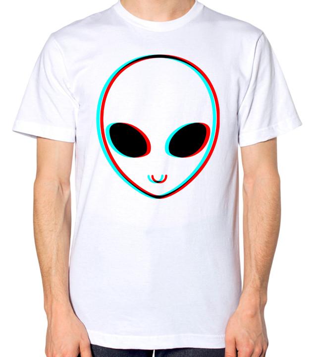 Alien Head T-Shirt Men Women Unisex Top S разноцветный