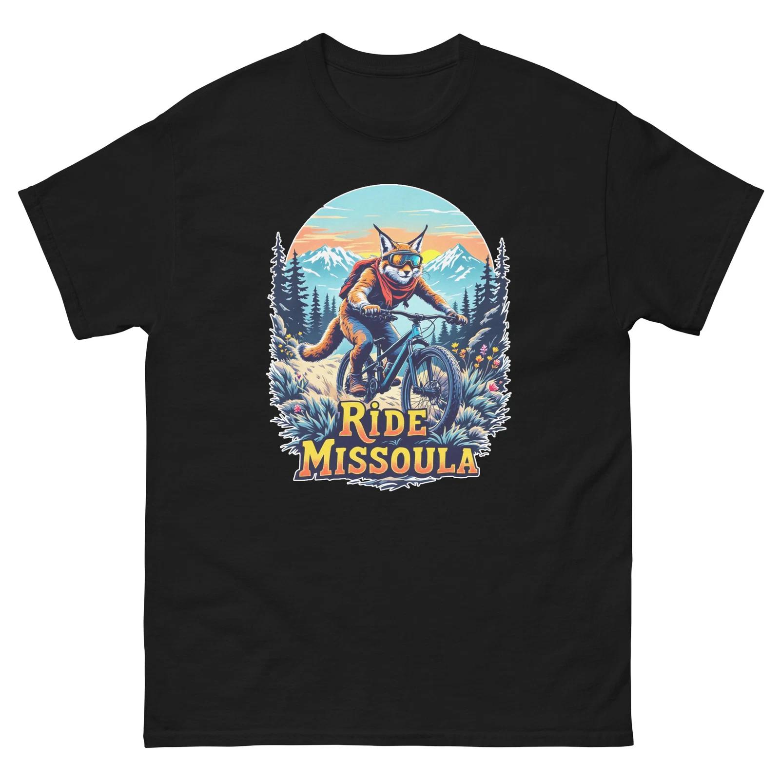 Ride Missoula Lynx Fun USA Bike Cycling Animal T-Shirt XL