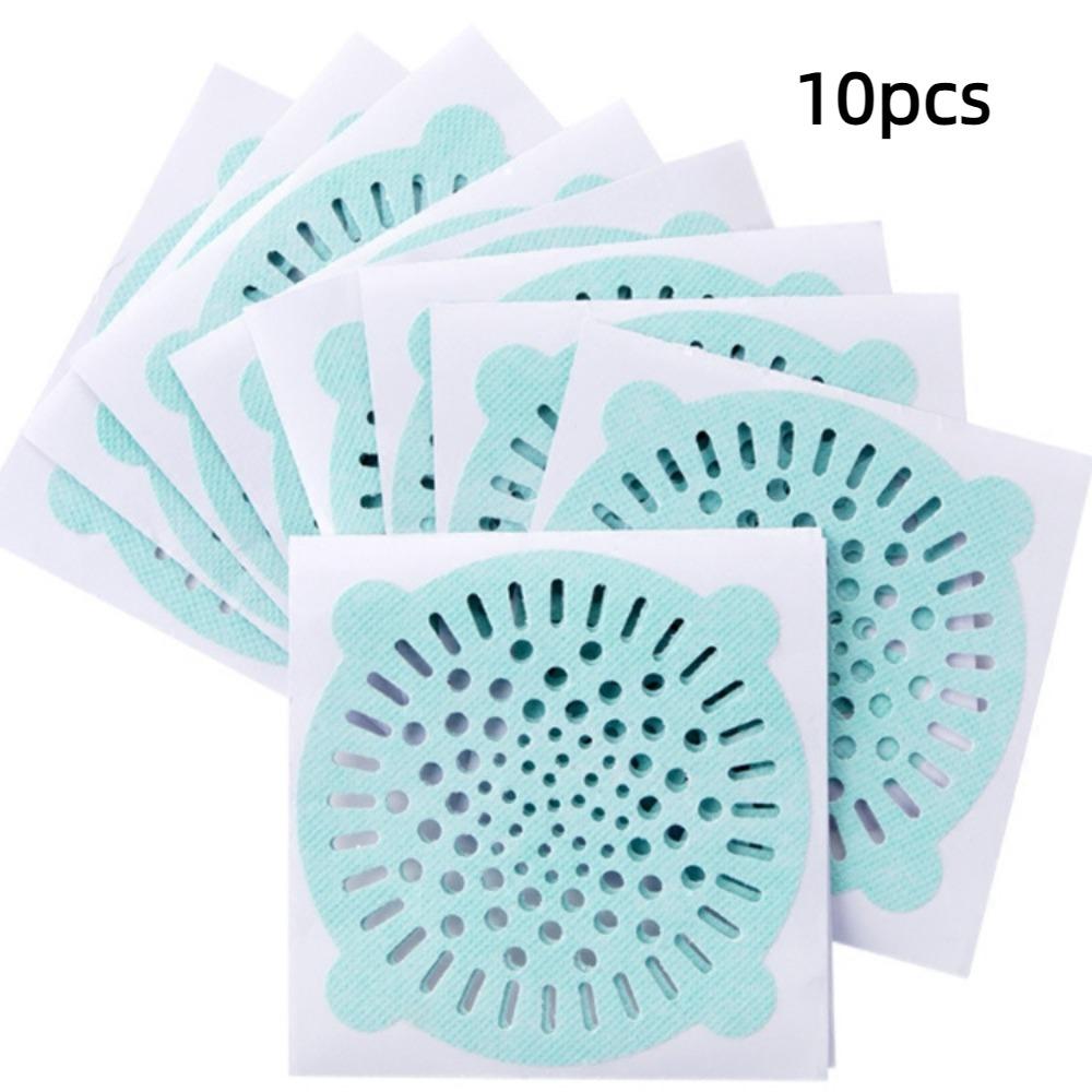 10pcs Hair Cleaning Disposable Floor Drain Sticker Hair Catcher Multipurpose Strainer  Kitchen