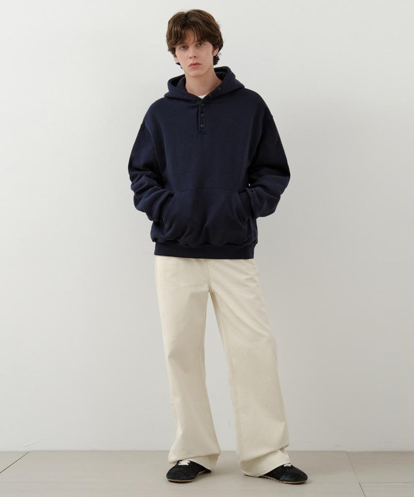 Snug Button Henley Neck Hoodie_Navy(W25-Tp47)