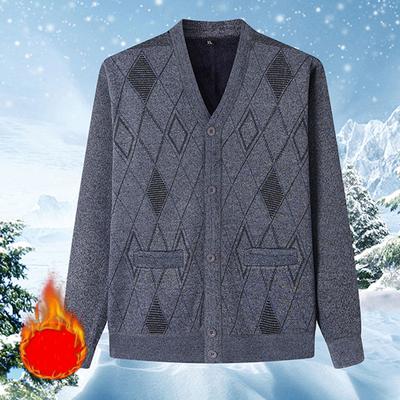 Autumn Winter Fathers' Clothes Men's Casual Cardigan Jacket V-neck Sweater Men's Clothes Button Knit Cardigans Mens Knitting Sweaters Outwear