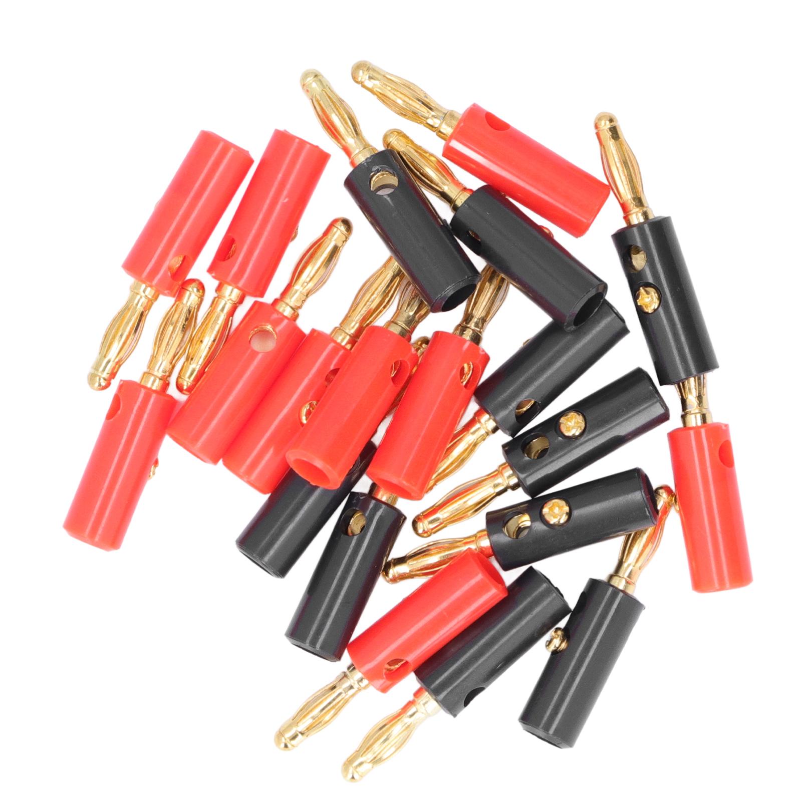 

20 шт. штекер кабеля-банана для динамика 4 мм с позолотой, открытый винтовой тип, универсальный для автомобильной звуковой системы