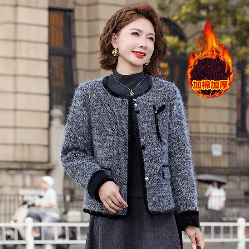 Dignified and atmospheric autumn coat fashionable middle-aged woman spring and autumn thick elegant high-end top