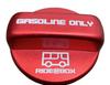 RIDE@BOX Fuel Cap Cover: Aluminum Fuel Filler Cap for Toyota Hiace/Regius Ace 200 Series, Red, Adhesive Type