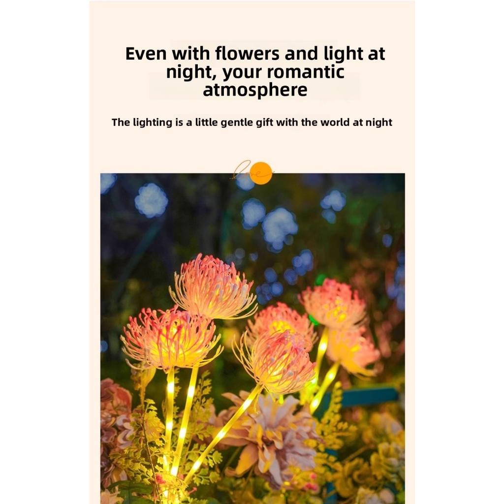 Solar Garden Light Strip with Luminous Flowers and Stems, Upgraded Solar Panel Outdoor Decorative Lanterns, High-quality Courtyard Lighting