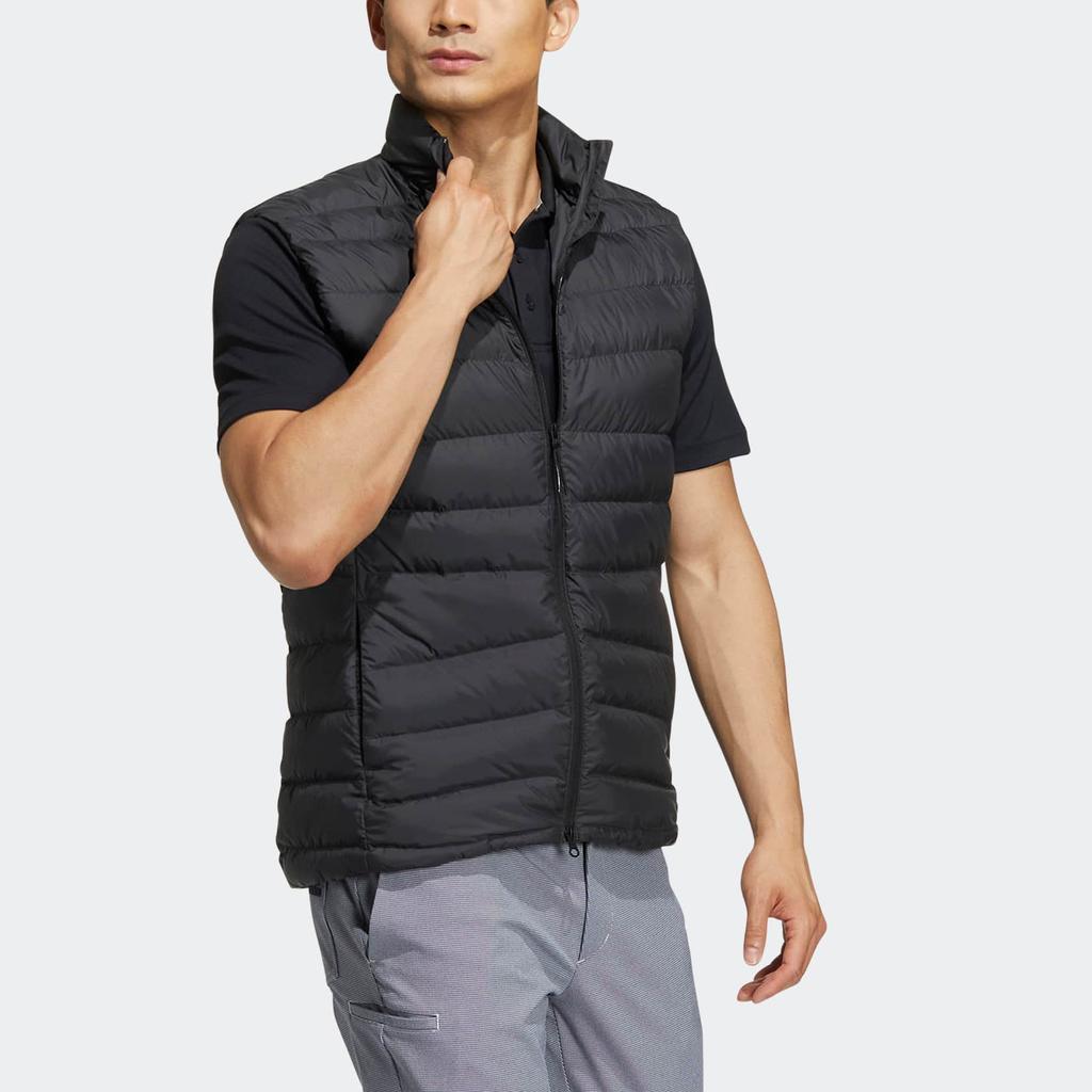 Adidas Ess Down Vest With Solid Color Print Logo And Zippered Stand-Up Collar Men Vests Black HG5768