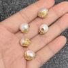 1Pc, Artificial Pearl Beads with Golden Butterfly Decor Accent, Fantasy Style Handmade Rice Beads for DIY Materials Accessories, Jewelry Making 8×12mm