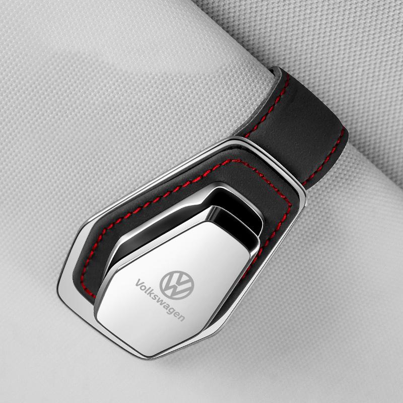 2026 Hot Valve Stems Caps Car Sun Visor Sunglasses Clip Eyeglasses Holder For Volkswagen VW Polo GTI Bora Golf Passat Touareg Tiguan Shar ET1