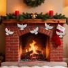 2-Piece Peace Dove Christmas Tree Ornaments White Resin Bird Pendants 2026 New Year Party Home Decor Children's Gifts