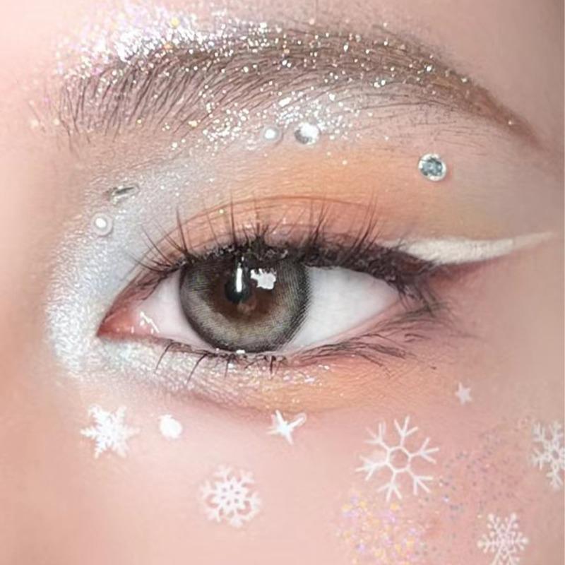 White Snow Face Stickers DIY Temporary Tattoos  Nail Jewelry Diamonds Decoration Christmas Snowflake Eye Body Art Make Up