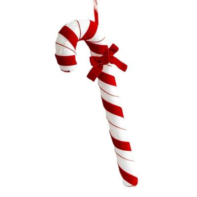 Neue Schaumflockung Simulation Zuckerstange Dekoration Rote Weiße Süßigkeiten Weihnachten Flockung Samt Anhänger Stangen Weihnachten Samt Hängend