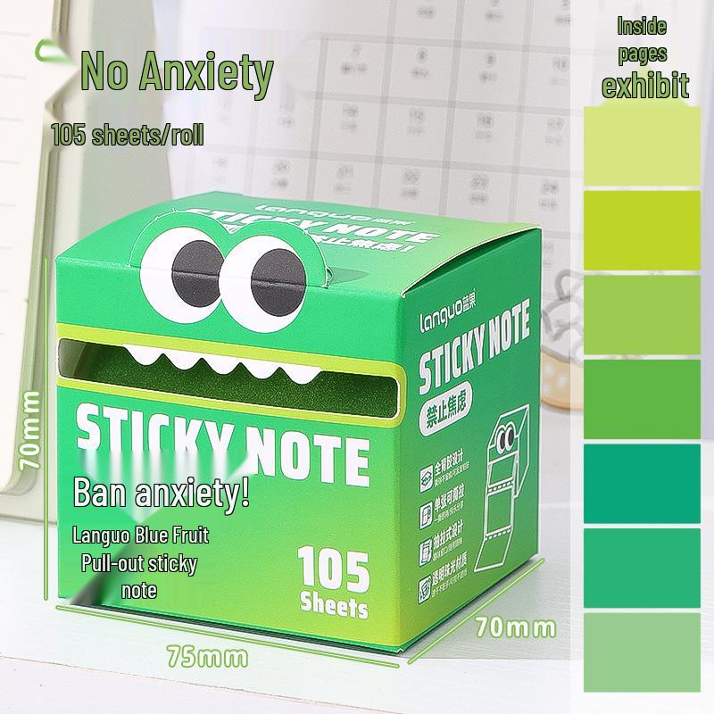 Blue Pearlescent Gradient Sticky Notes - Tearable Transparent Student Memo Stickers
