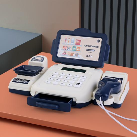Zabawki Kasa Fiskalna ze Skanerem Kalkulator Edukacyjny Zestaw Zabawkowy Kasa Fiskalna Przenośne Zabawki do Odgrywania Ról Zabawki do Zakupów dla Dzieci Interaktywna Nauka
