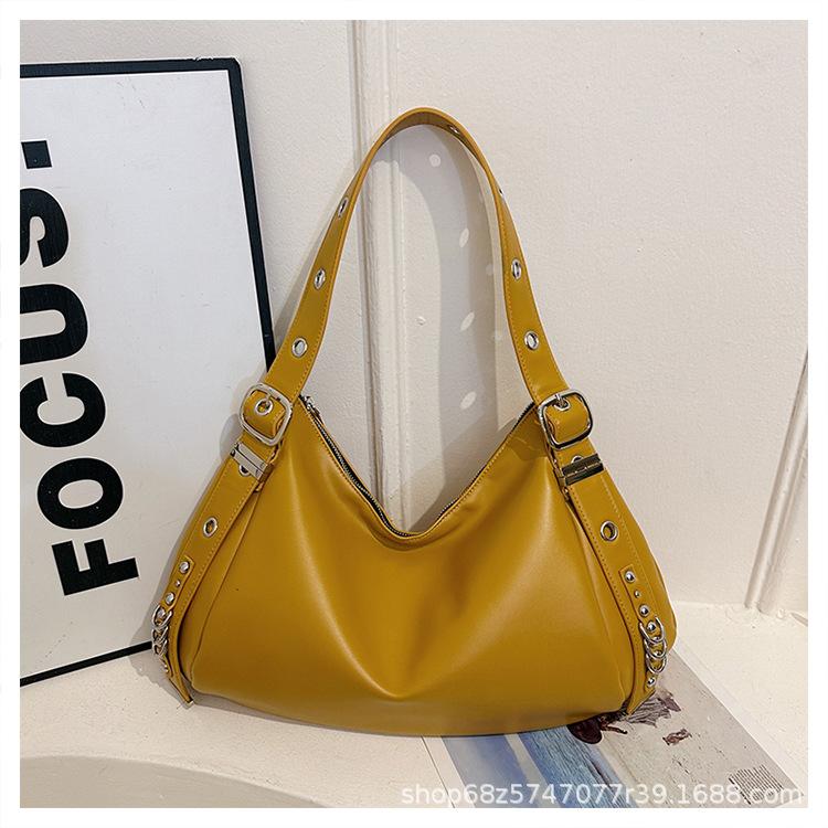 

Premium sense niche new bag women 2025 large capacity shoulder armpit bag commuting versatile tote bag pillow bag жовтий