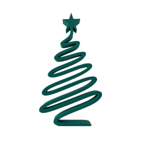 Christmas Tree Ornaments 3D Printed Spiral Christmas Tree Figurine Hoiliday Tabletop Decoration for Winter Mantel Shelf