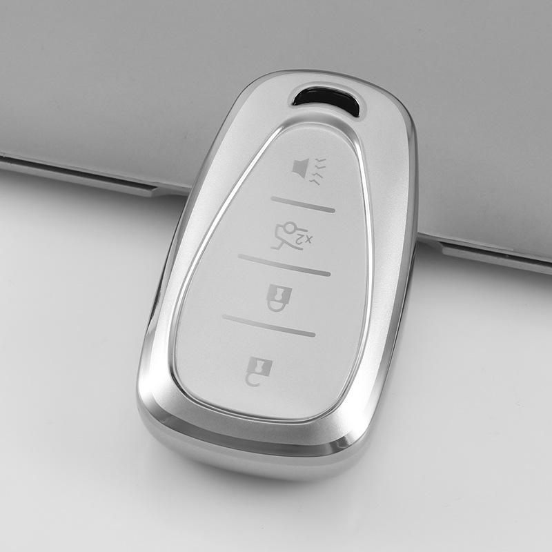 Chevrolet Key Case Upgrade: Silver Glitter TPU Soft Rubber Holder
