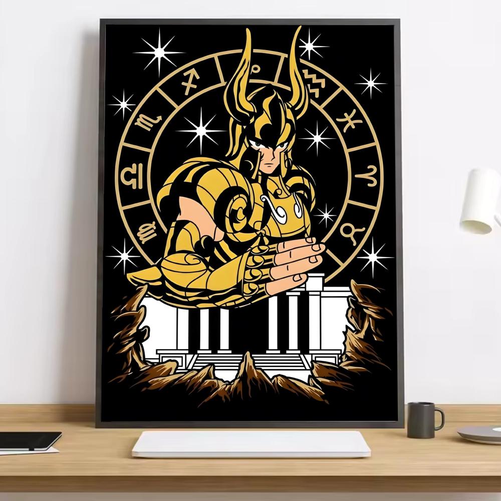 Saint Seiya Whitepaper Painting Calligraphy HD Canvas Poster Living Room Bedroom Bar Aesthetic Decoration