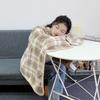 140*100cm Plush Stripe Warm Shawl Thicken Wearable Scarf Women Soft Flannel Blanket Shawl  Winter