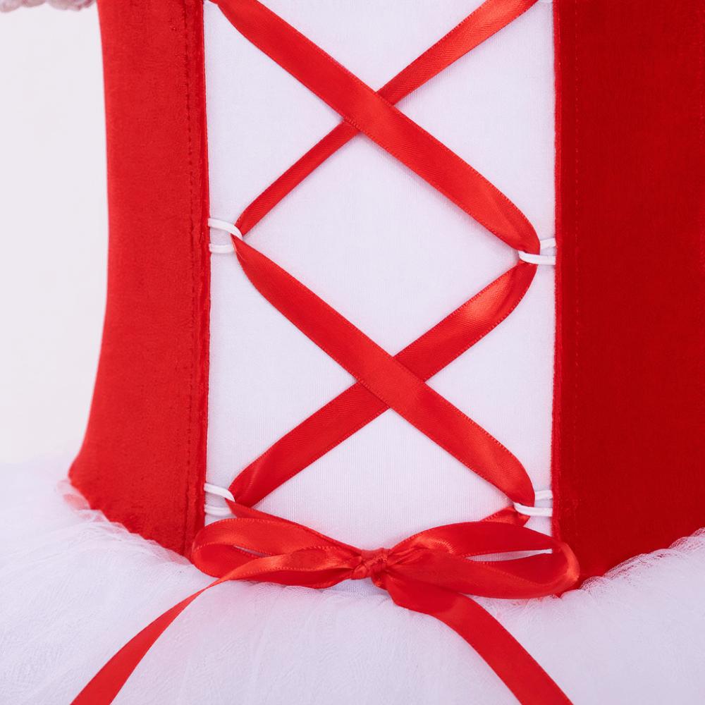 Puff Sleeves Ballet Costume Dress Cross Ribbon Kids Ballet Tutu Skirt  Ballet Performance