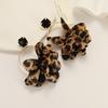 Fashionable Colorful Leopard Print Fabric Earrings for Women