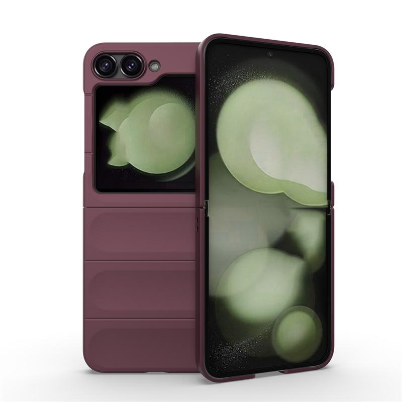 

Чохол для Samsung Galaxy Z Flip 6 Протиударний Чохол Чохол для Samsung Z Flip 6 PC Жорсткий Силіконовий Захисник Чохол для Телефону Z Flip 6 5 4 3 Z Flip 3 темно-фіолетовий колір