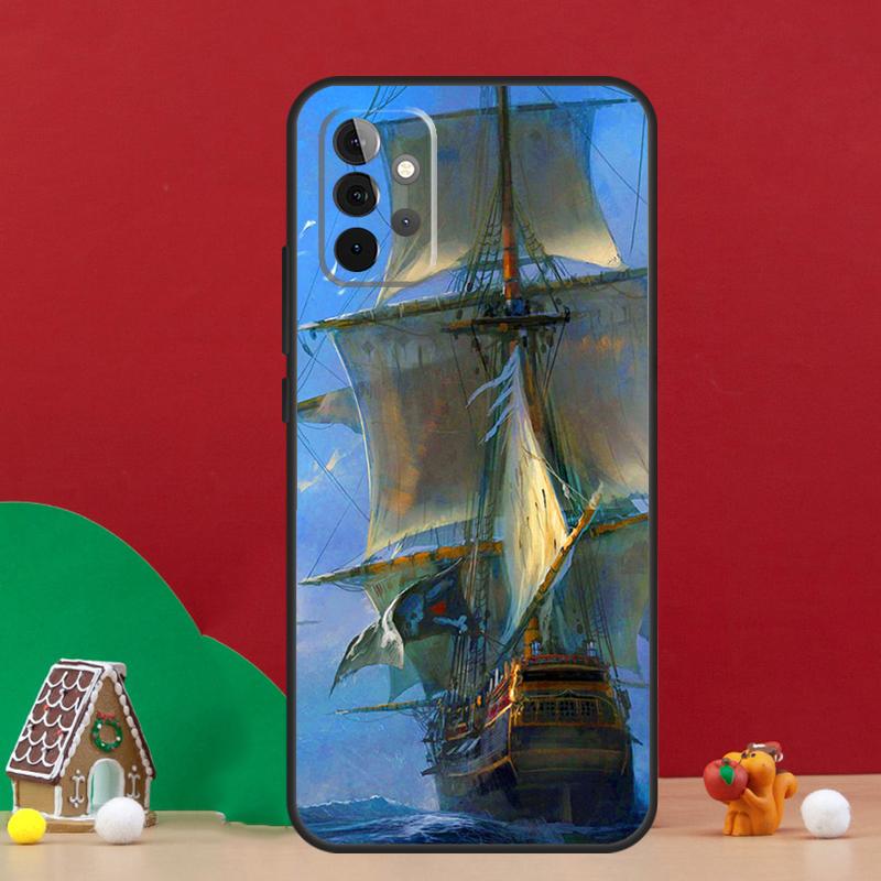 Sailing Pirate Ship Boat Case For Samsung Galaxy A36 A56 A06 A13 A53 A32 A12 A22 A52 A35 A17 A16 A55 A15 A54 A34 A14