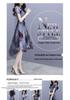 2026 Summer Women's Short Sleeve Chiffon Swallowtail Dress with Korean Print