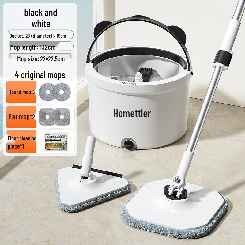 Meitianle Rotating Mop: Clean & Dirty Separation, Lazy Household Cleaning Tool, Durable Pole, Trending Item.