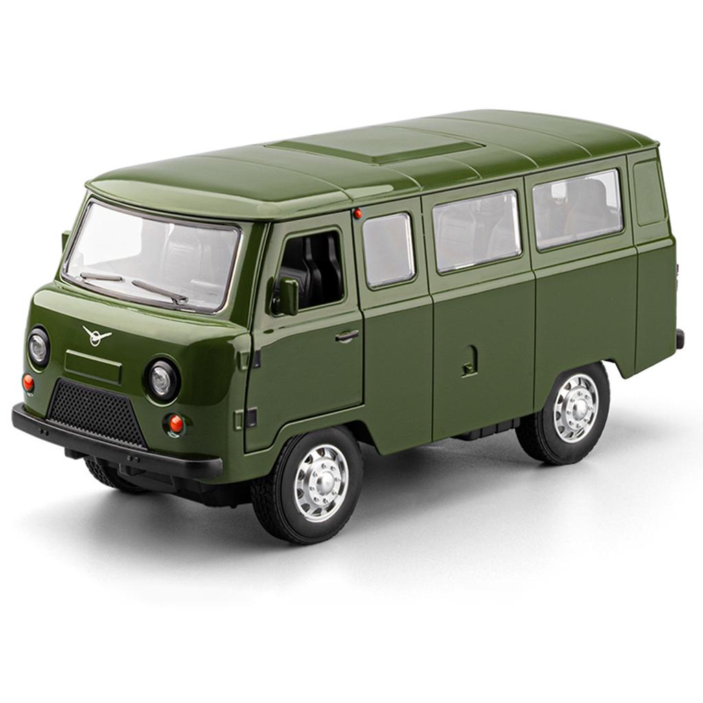 1/18 UAZ 452A Large Alloy Die-cast Car Model, Front Wheel Steering, Children's Toy Car With Light, Adult Collection of Ornaments Gift
