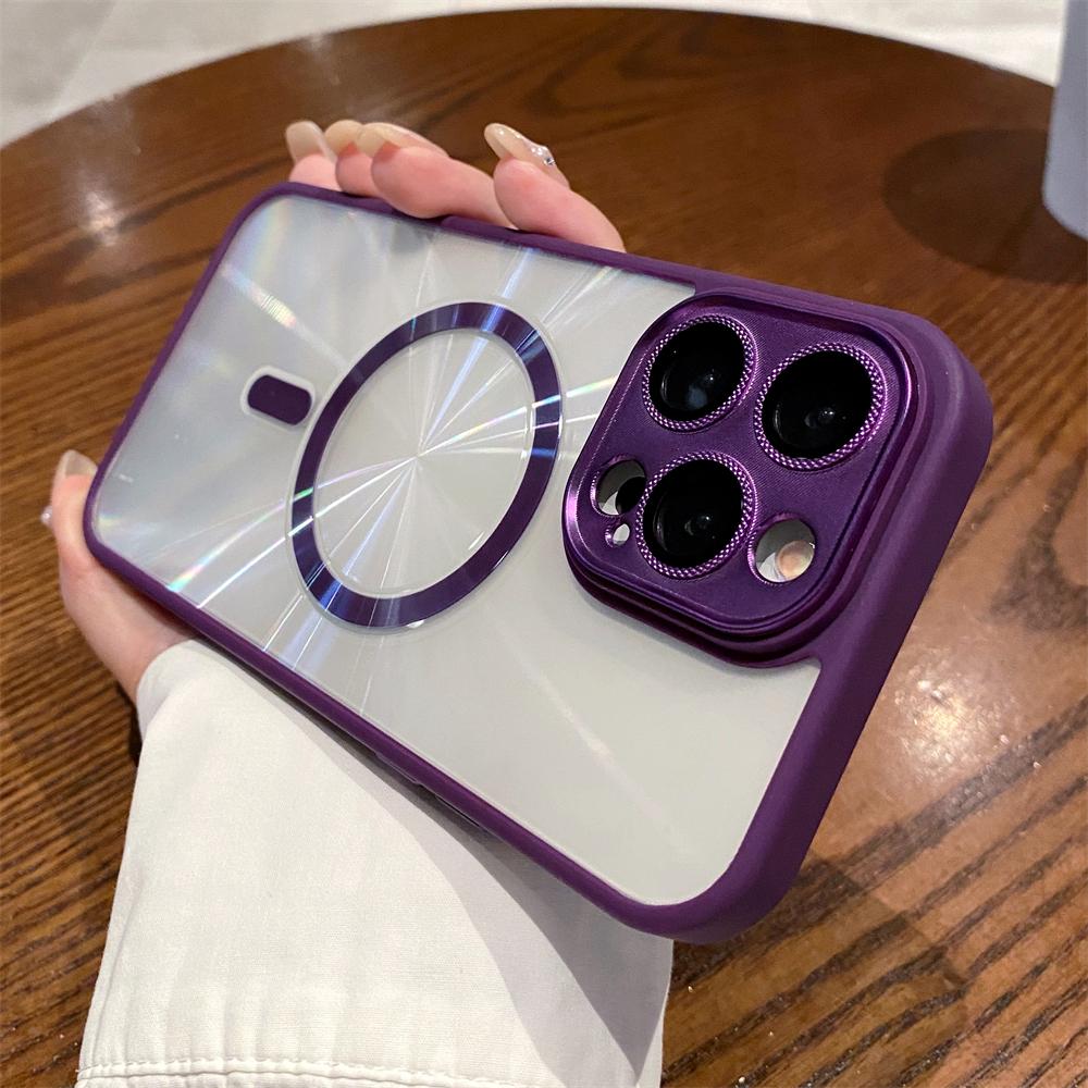 

Чехол Aurora Laser Magnetic Clear Case для iPhone 15 14 Plus 13 11 12 Pro Max для беспроводной зарядки Magsafe с рисунком CD, прозрачный чехол for iphone13(6.1 )