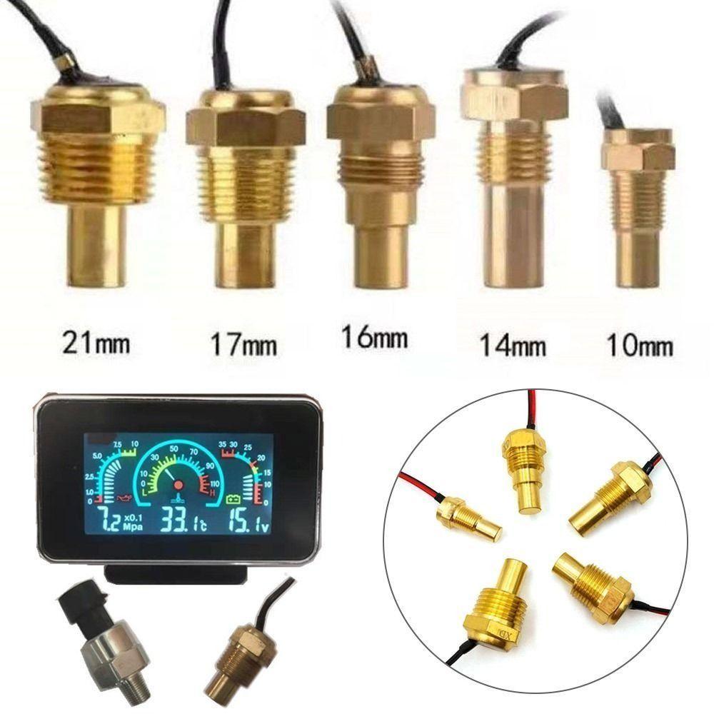 1Pcs 50K Head Plug Water Temperature Sensor 12V/24V 10/12/14/16/17/21mm Digital Temperature Sensor NPT 3/8 1/8 1/2 Universal